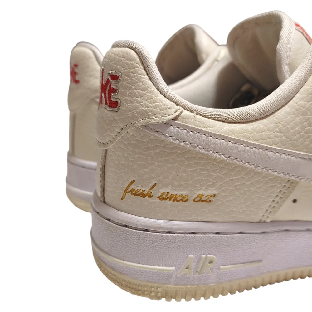 Nike Air Force 1 Low "Popcorn" Premium Coconut Milk White Sneakers Mens Size 7 - Picture 10 of 13